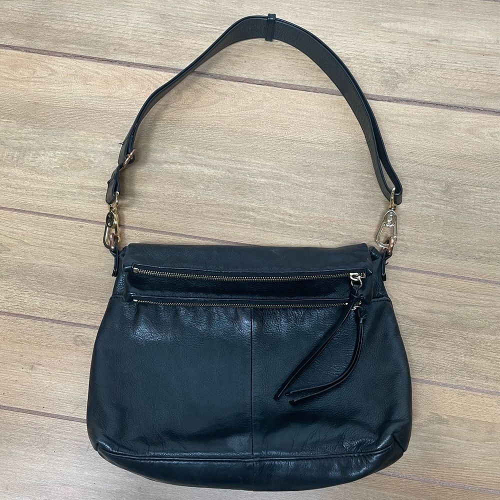 Margot- Black Leather Hobo With Gold Hardware